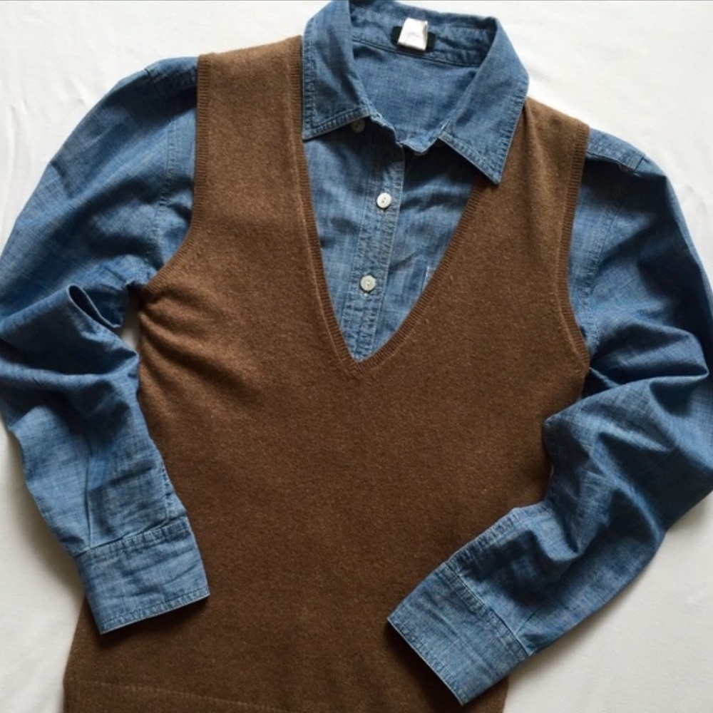 J. Crew Lightweight Wool Sweater Shell - Brown